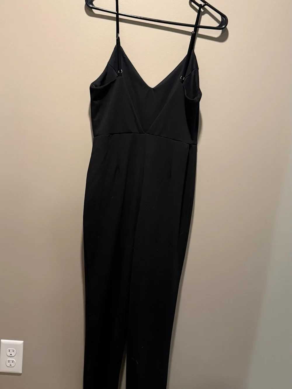 Fashion Nova Black V-Neck Spaghetti Strap Jumpsuit